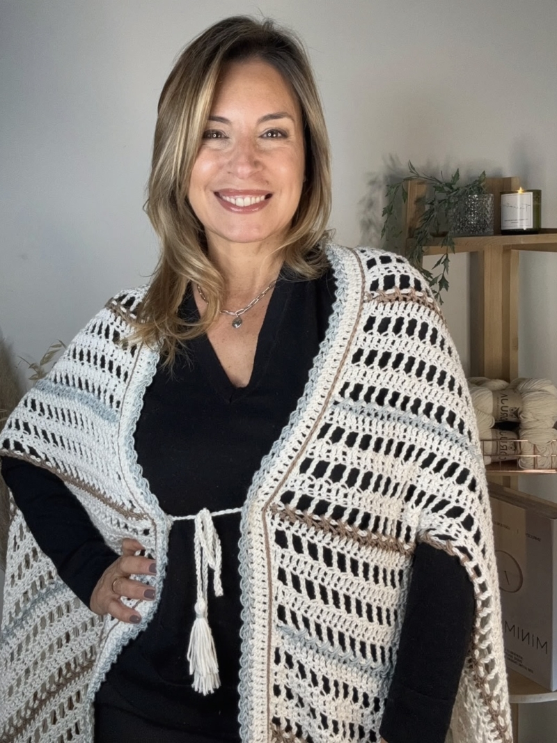 Poncho Urbino - Curso online de crochet